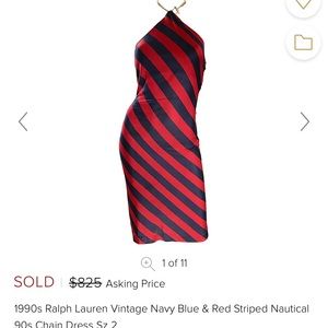 Vintage Ralph Lauren nautical stripe dress…